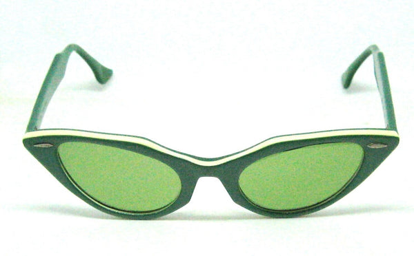 Vintage Ray-Ban USA 1950/60s B&L Green Silhouette Cateye Mint Sunglasses & Case