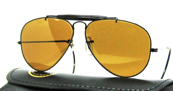 Ray-Ban USA Vintage B&L Aviator Outdoorsman I B-15 Sharp Black Chrome Sunglasses