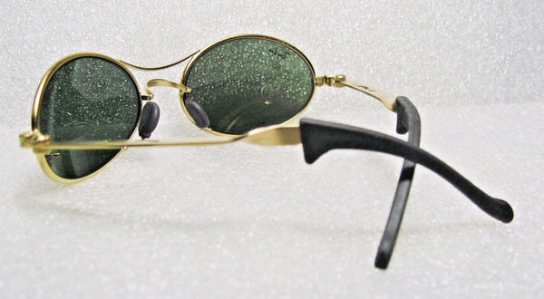Ray-Ban USA *NOS Vintage B&L Orbs "Ellipse Oval W2177 Matte Gold *NEW Sunglasses - Vintage Sunglasses 
