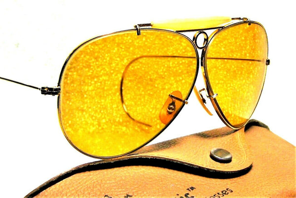 Ray-Ban USA Vintage B&L Aviator Ambermatic Bullet Hole Shooter NrMint Sunglasses - Vintage Sunglasses 