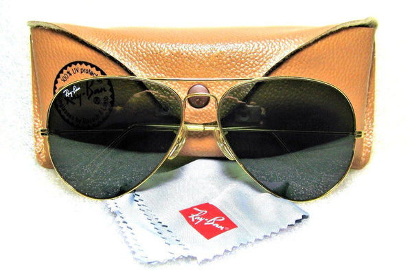 Ray-Ban USA Vintage 80s NOS B&L Aviator G-15 Arista 24k GP 62{}14 New Sunglasses - Vintage Sunglasses 