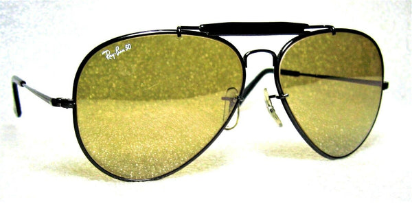 Ray-Ban USA Vintage B&L Aviator The General RB-50 Rare Black Chrome Sunglasses - Vintage Sunglasses 