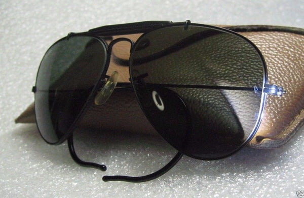 Vintage *NOS Ray-Ban USA B&L Aviator Black Chrome 58 G-15 *NEW Sunglasses & Case - Vintage Sunglasses 