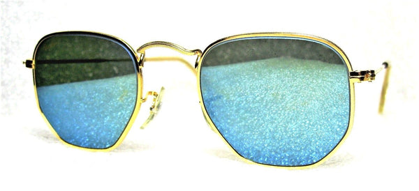 Ray-Ban USA *NOS Vintage B&L Classic Metals W1864 Hex BlueMirror *NEW Sunglasses - Vintage Sunglasses 