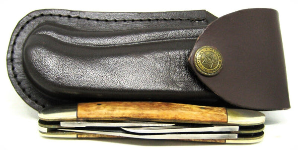 Remington UMC M-105 USA Sowbelly Knife 3 Blade Bone Handles Mint with Sheath