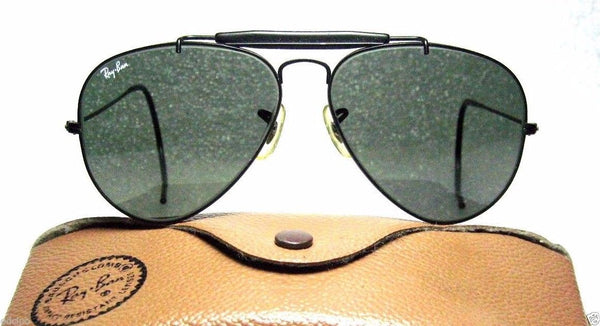 Vintage *NOS Ray-Ban USA B&L Aviator Black Chrome 58 G-15 *NEW Sunglasses & Case - Vintage Sunglasses 