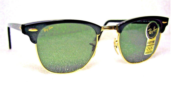 Ray-Ban USA *NOS Vintage B&L Clubmaster II W1116 Polished Ebony *NEW Sunglasses - Vintage Sunglasses 