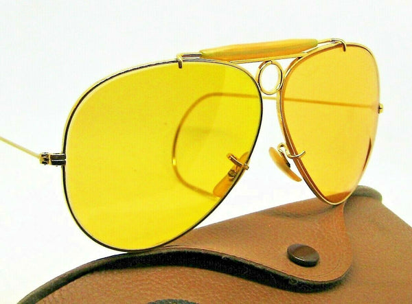 Ray-Ban USA Vintage NOS 70s B&L Aviator Ambermatic Bullet Shooter New Sunglasses - Vintage Sunglasses 