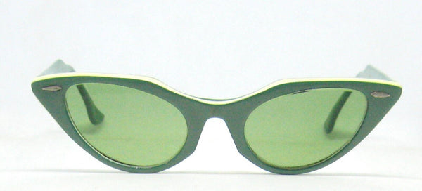 Vintage Ray-Ban USA 1950/60s B&L Green Silhouette Cateye Mint Sunglasses & Case