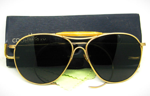 American Optical USA Aviator WWII Pilot Ful Vue GP Vintage 1940s Sunglasses