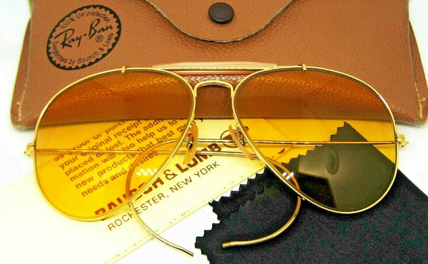 Ray-Ban USA Vintage 1970s B&L Aviator Ambermatic Outdoorsman II Mint Sunglasses