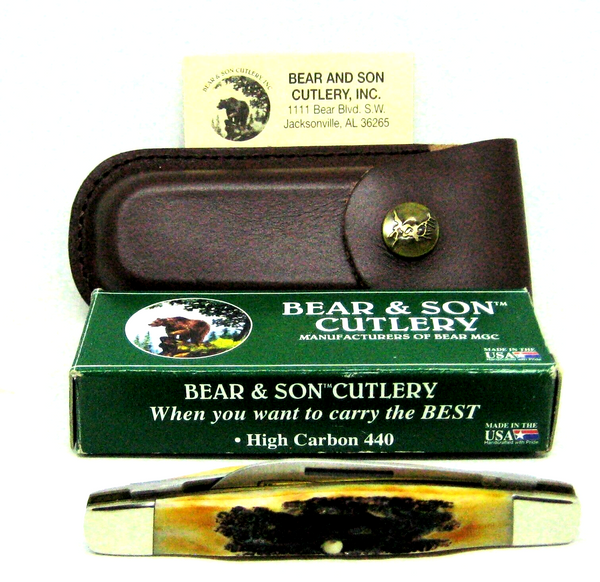 New USA BEAR & SONS MGC 2004 Transition Congress 2Blade Stag Handle Pocket Knife