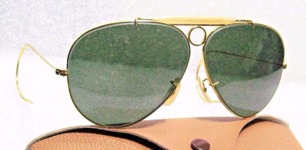 Ray-Ban USA *NOS Vintage *B&L Aviator L0213 *G-15 Bullet Hole Shooter Sunglasses - Vintage Sunglasses 