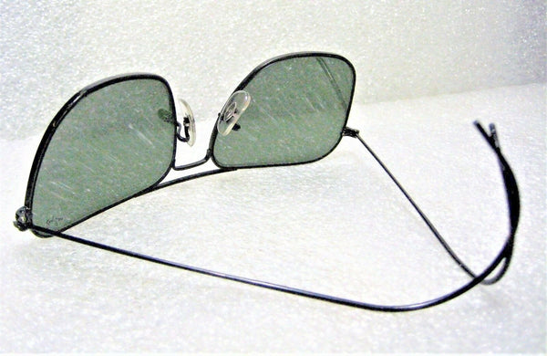 Ray-Ban USA Vintage B&L Aviator Caravan 58[]16 Black Chrome G-15 Mint Sunglasses - Vintage Sunglasses 