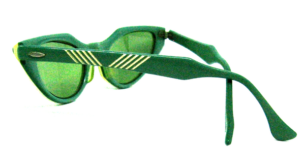 Vintage Ray-Ban USA 1950/60s B&L Green Silhouette Cateye Mint Sunglasses & Case