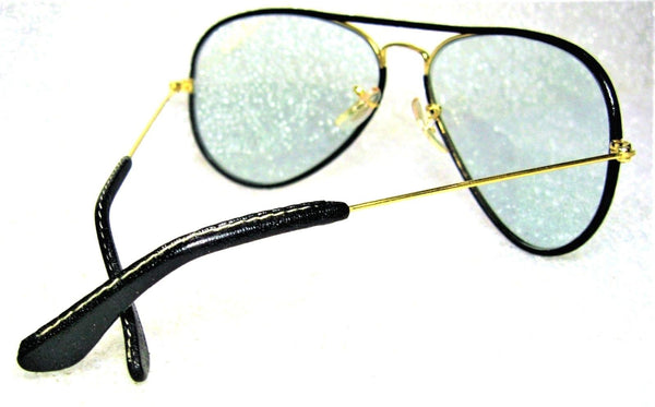 Ray-Ban USA *NOS Vintage B&L Aviator "Leathers" Blue *Changeables New Sunglasses - Vintage Sunglasses 