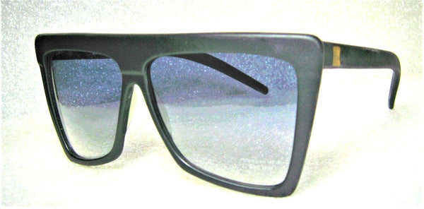 Laura Biagiotti "Gruau" Vintage 80s *NOS BlueTop Gradient Matte Black Sunglasses - Vintage Sunglasses 