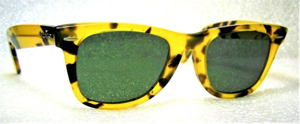 Ray-Ban USA Vintage B&L Rare Limited Wayfarer W0887 Yellow Tortoise Sunglasses - Vintage Sunglasses 