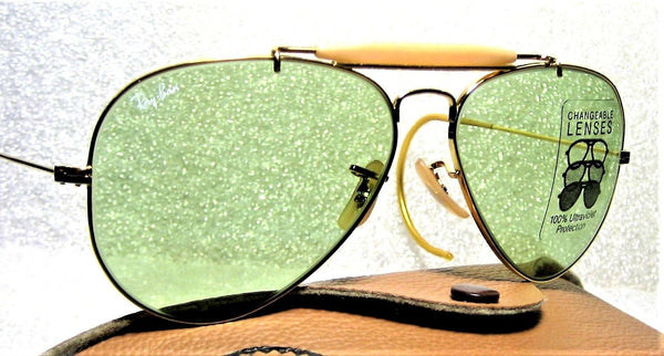 Ray-Ban USA NOS Vintage B&L Aviator Blue Changeable 58 Lens New Sunglasses - Vintage Sunglasses 