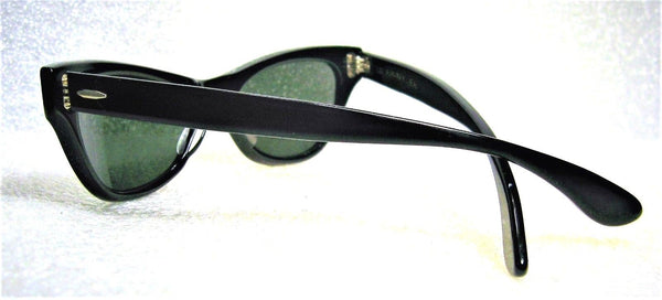 Ray-Ban USA 1950s Vintage NOS B&L Rare Silhouette Black Cateye New Sunglasses - Vintage Sunglasses 