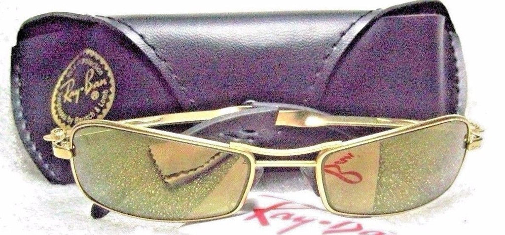 Ray-Ban USA NOS Vintage B&L Orbs "AXIS" W2308 Brush Gold Mirrored New Sunglasses - Vintage Sunglasses 