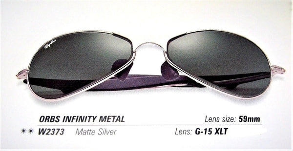 Ray-Ban USA Vintage NOS B&L Orbs Infinity W2373 Matte Silver New Sunglasses - Vintage Sunglasses 
