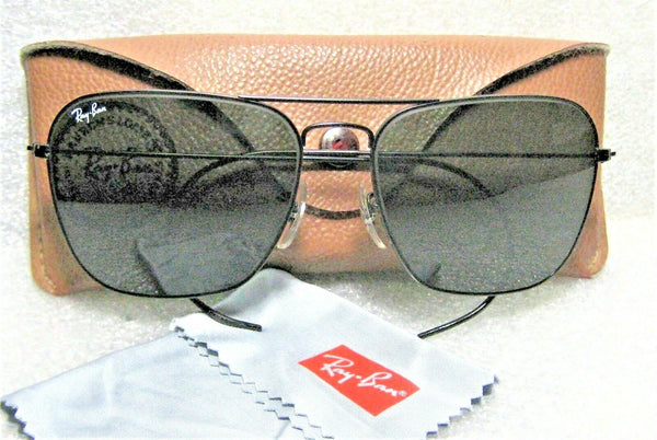 Ray-Ban USA Vintage B&L Aviator Caravan 58[]16 Black Chrome G-15 Mint Sunglasses - Vintage Sunglasses 