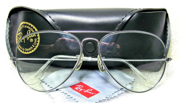 Ray-Ban USA *NOS Vintage B&L Aviator Blue *Changeable White Gold *NEW Sunglasses - Vintage Sunglasses 