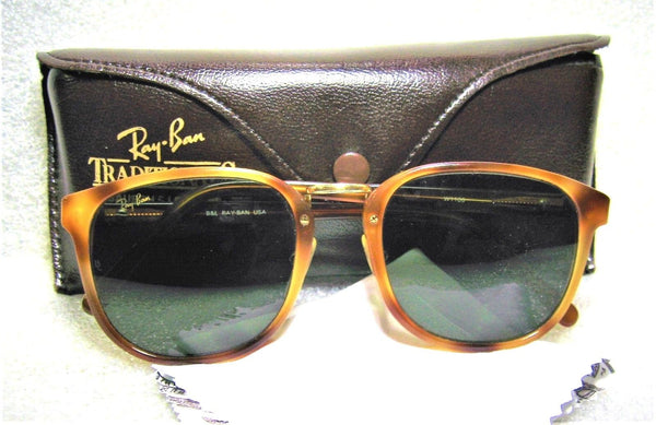 Ray-Ban USA Vintage 1980s B&L TraditionalS Blonde Tortoise W1106 Sunglasses+Case - Vintage Sunglasses 