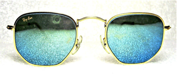 Ray-Ban USA NOS Vintage B&L Classic Metals W1864 Hex Blue Mirror New Sunglasses - Vintage Sunglasses 