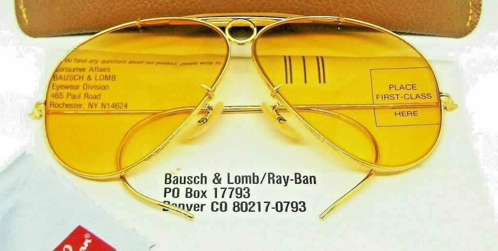 Ray-Ban USA Vintage NOS 70s B&L Aviator Ambermatic Bullet Shooter New Sunglasses - Vintage Sunglasses 
