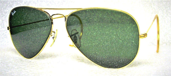 Ray-Ban USA NOS Vintage B&L Aviator G15 Arista 24kGP 58mm EarWrap New Sunglasses - Vintage Sunglasses 