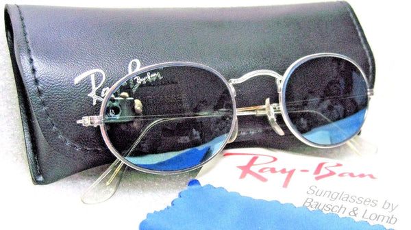 Ray-Ban USA *NOS Vintage B&L Exclusive W1862-White Gold BluMirror NEW Sunglasses - Vintage Sunglasses 