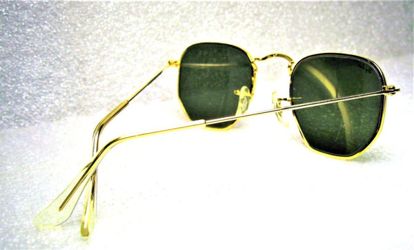 Ray-Ban USA NOS Vintage B&L Classic Metals W1864 Hex Blue Mirror New Sunglasses - Vintage Sunglasses 