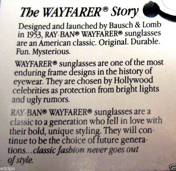 Ray-Ban USA NOS Vintage B&L Wayfarer II W1089 Street Neat Mosaic New Sunglasses - Vintage Sunglasses 