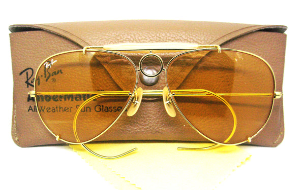 Ray-Ban USA Vintage 1970s B&L NOS Aviator AmbermatIc DLX Shooter New Sunglasses