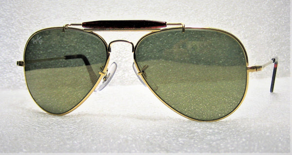 Ray-Ban Vintage USA B&L Aviator Diamond Hard Survivor Bravura W1506 Sunglasses - Vintage Sunglasses 