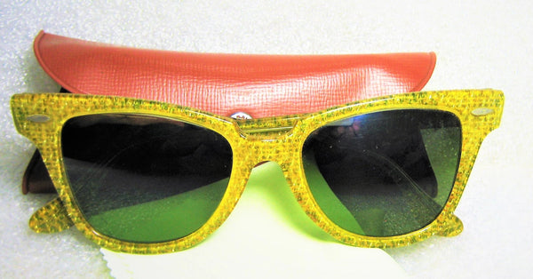 Vintage Ray-Ban USA 1950s B&L Rare Rustic Weave RB-3 TGM *Mint Sunglasses & Case - Vintage Sunglasses 