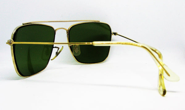 Ray-Ban USA *Mint Vintage 1950s B&L Aviator Rare Brace Caravan Sunglasses & Case - Vintage Sunglasses 