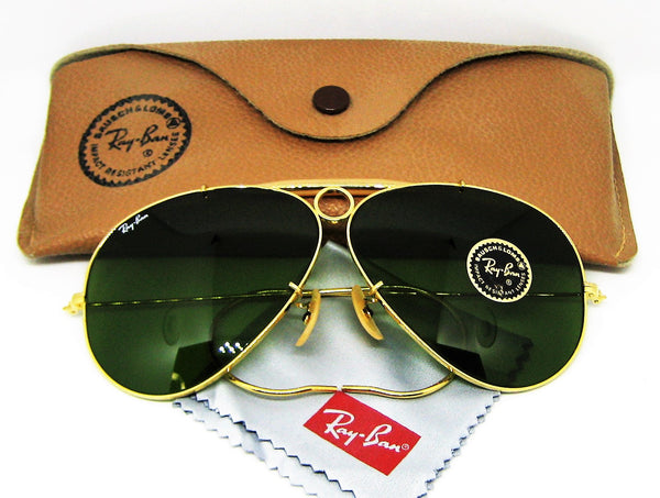 Ray-Ban USA Vintage NOS B&L Aviator 62 *RB-3 Bullet Hole Shooter New Sunglasses - Vintage Sunglasses 
