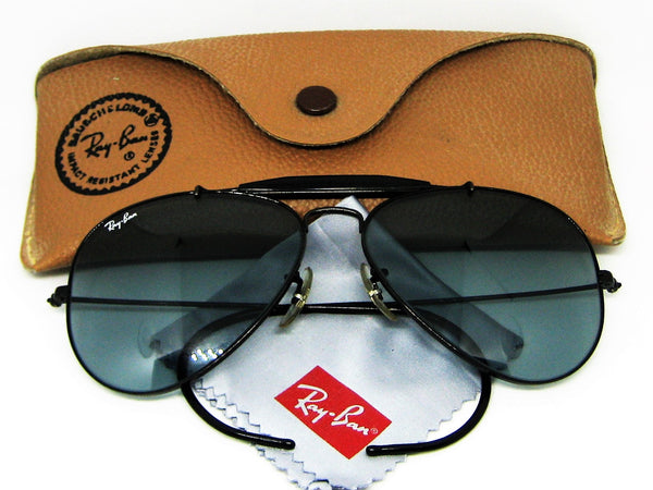 Ray-Ban USA NOS Vintage B&L Aviator Outdoorsman Blue Super Changeable Sunglasses - Vintage Sunglasses 