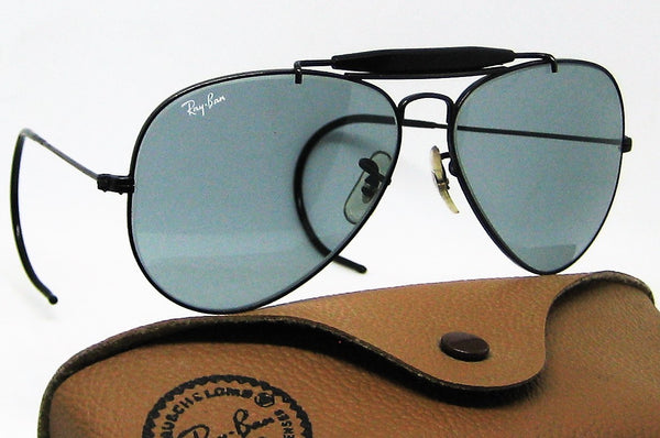 Ray-Ban USA NOS Vintage B&L Aviator Outdoorsman Blue Super Changeable Sunglasses - Vintage Sunglasses 