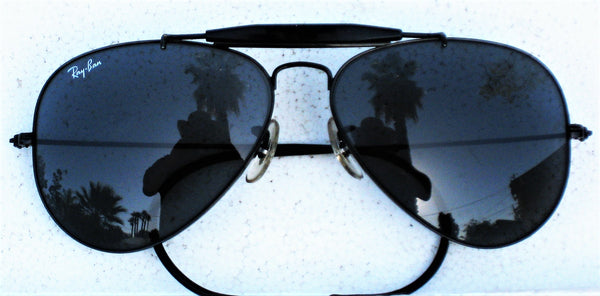 Ray-Ban USA NOS Vintage B&L Aviator Outdoorsman Blue Super Changeable Sunglasses - Vintage Sunglasses 