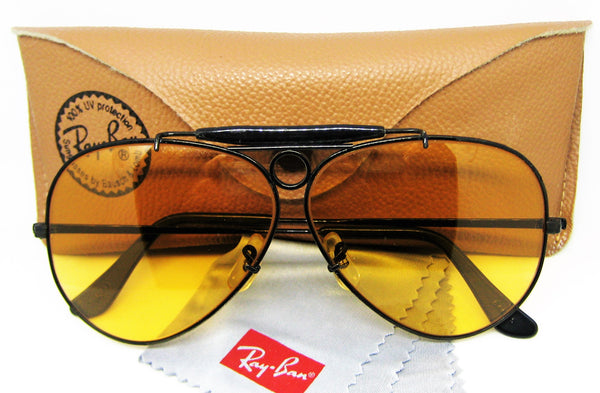 Ray-Ban USA Vintage 1980s B&L Aviator Ambermatic Bravura Shooter NOS Sunglasses - Vintage Sunglasses 