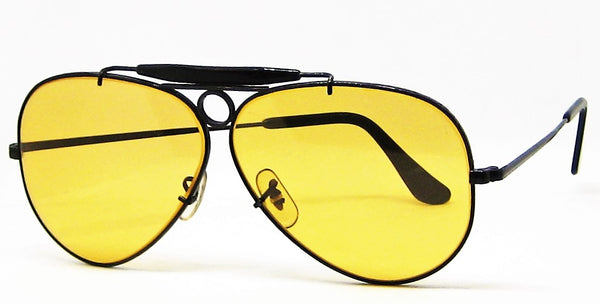 Ray-Ban USA Vintage 1980s B&L Aviator Ambermatic Bravura Shooter NOS Sunglasses - Vintage Sunglasses 