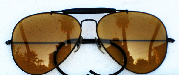 Ray-Ban USA Vintage 1970s B&L Aviator Ambermatic OutdoorsMan II *NOS Sunglasses - Vintage Sunglasses 